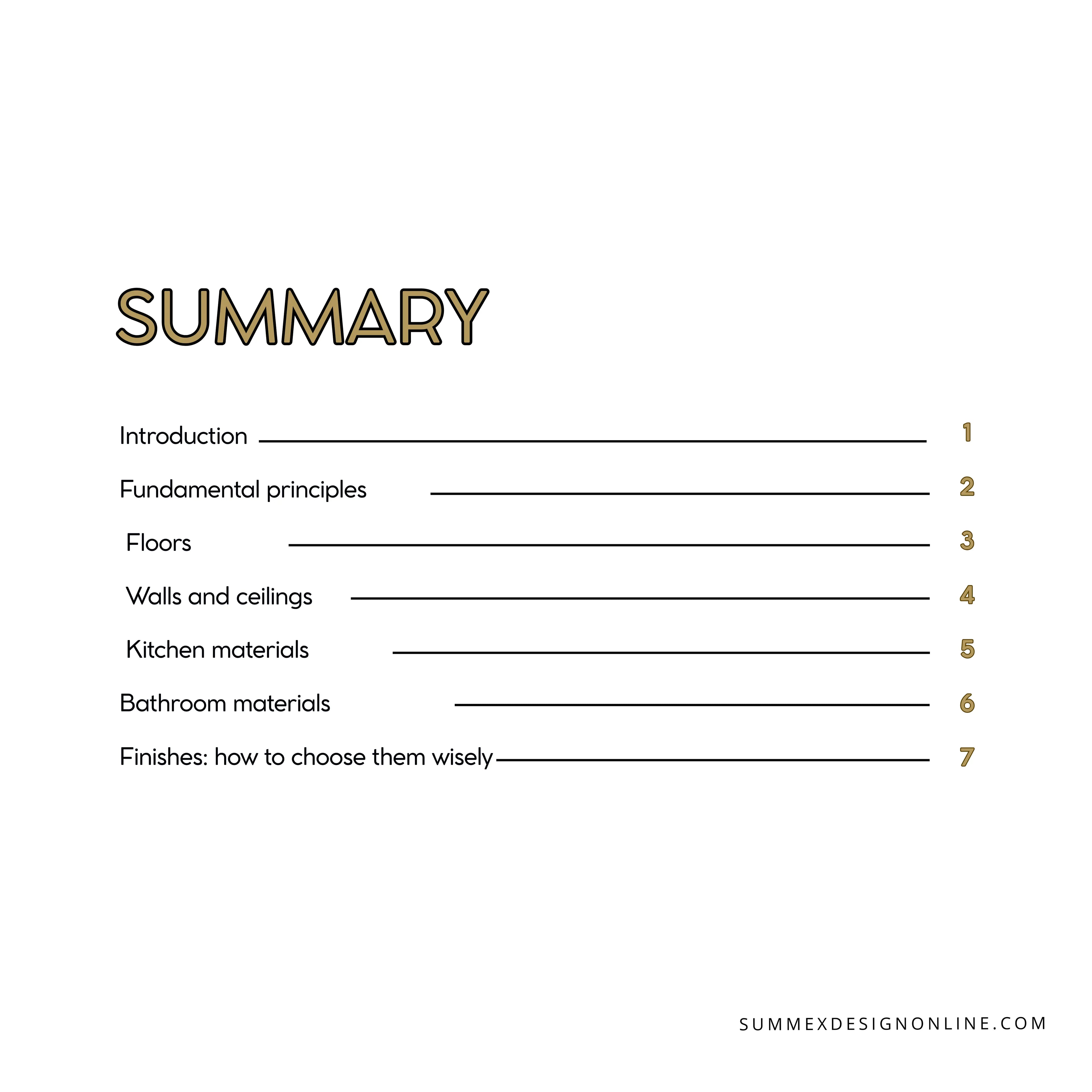 Guide complet - Matériaux et finis, faire les bons choix en rénovation Summexdesignonline