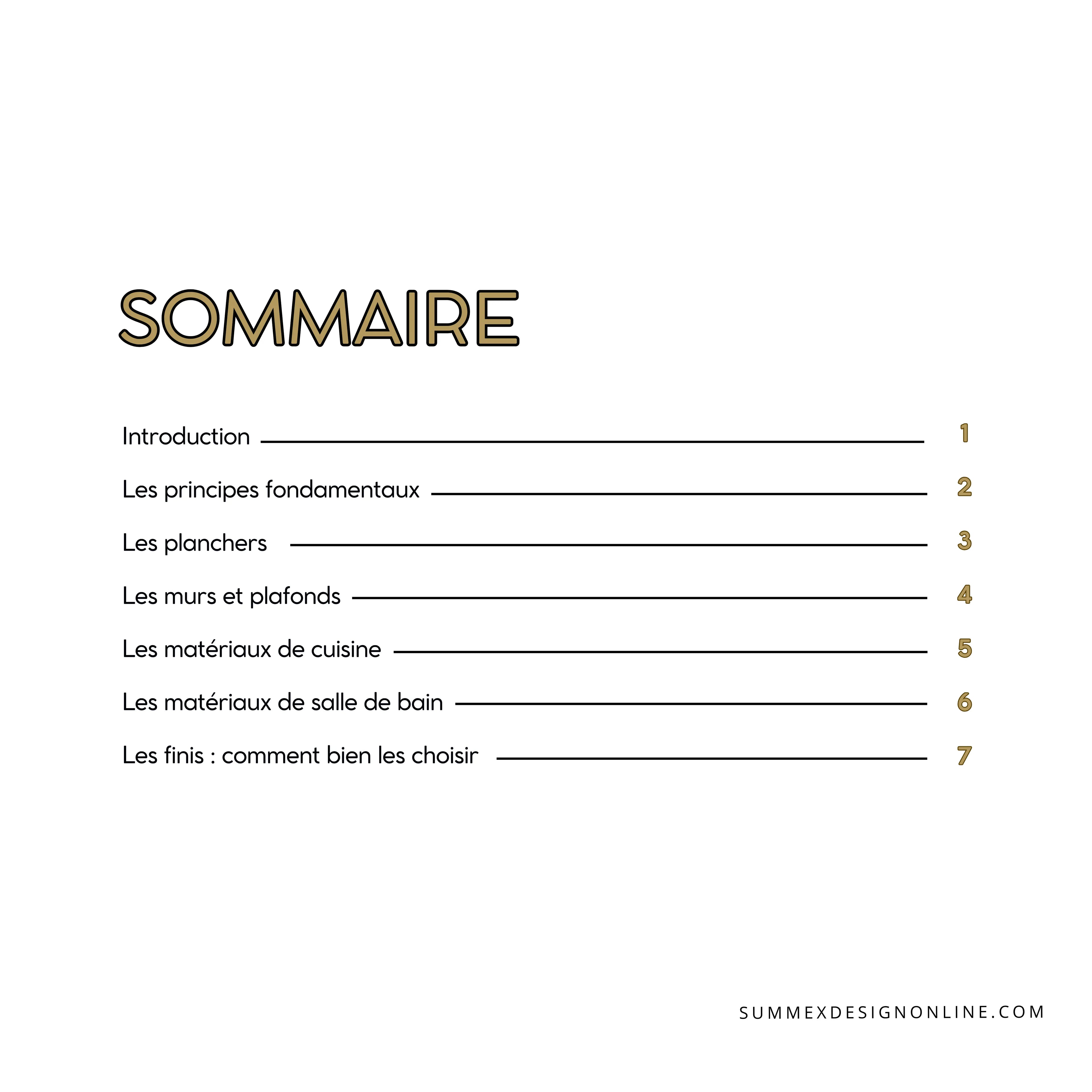 Guide complet - Matériaux et finis, faire les bons choix en rénovation Summexdesignonline